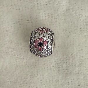 Authentic Pandora Sterling Silver Charm Pink Crystal